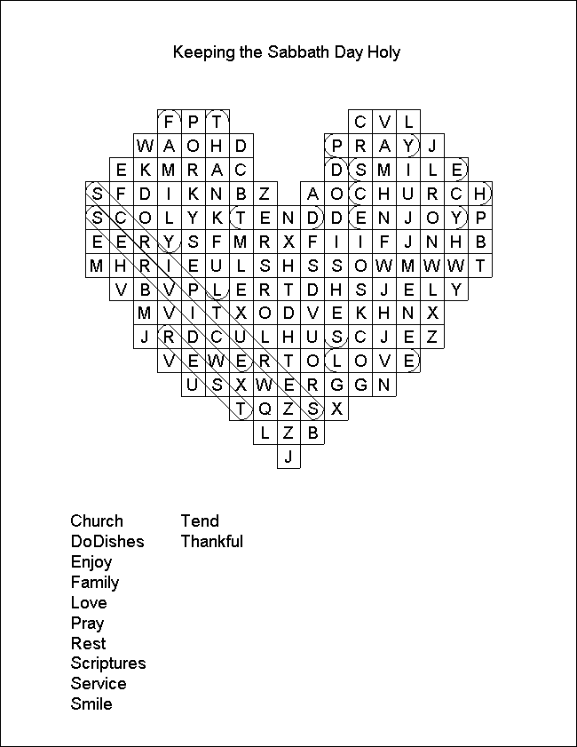 Answers to Keeping the Sabbath Day Holy